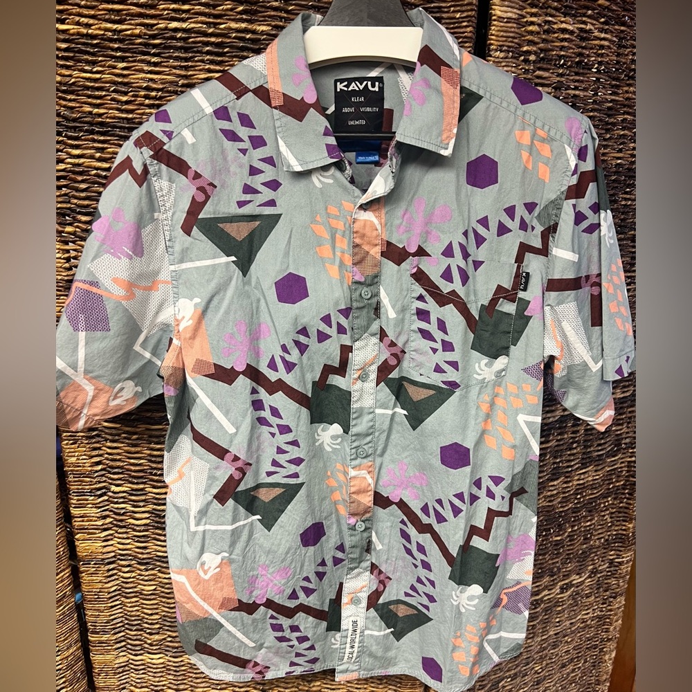 KAVU Men's Patterned Shirt - Multicolor- Size: Medium, Festaruski
